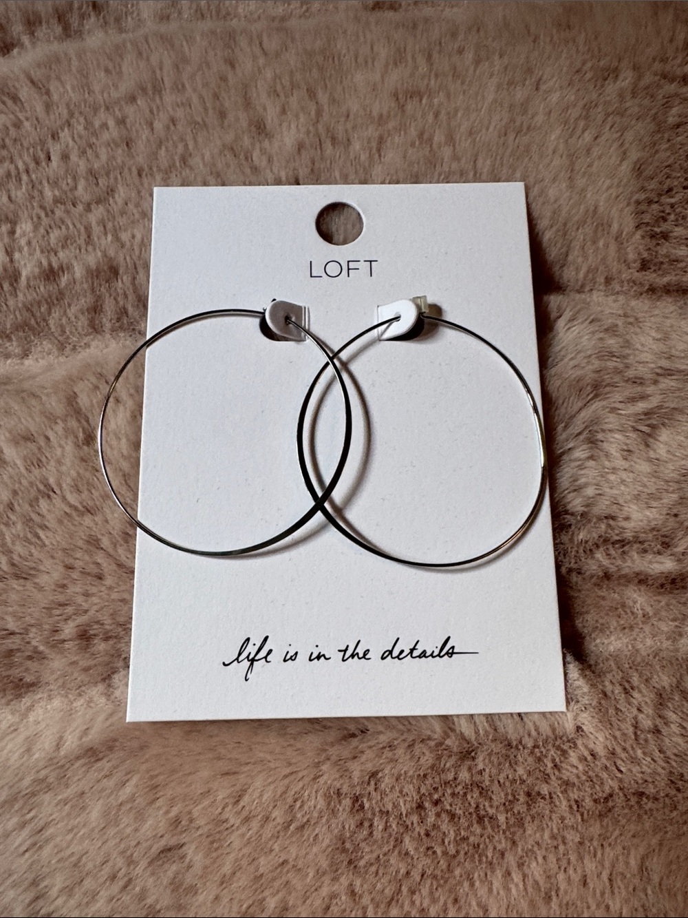 LOFT Silver Thin Hoop Earrings - Shiny Silver Hoops